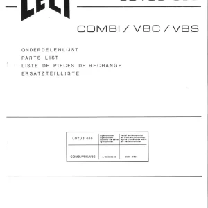 Lely Lotus 600 Vbc Vbs Parts Manual