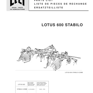 Lely Lotus 600 Stabilo Parts Manual