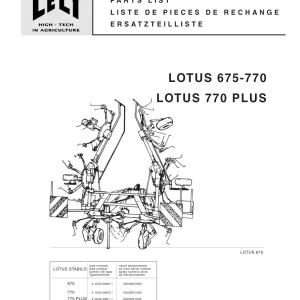 Lely Lotus 675 770 770Plus Parts Manual