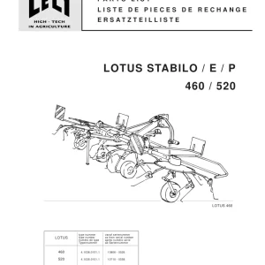 Lely Lotus Stabilo E P 460 520 Parts Manual
