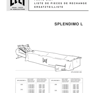 Lely Splendimo 205 240 280 320 L Parts Manual