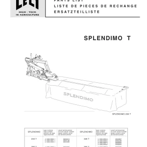 Lely Splendimo 240 280 320 360 T Parts Manual