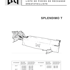 Lely Splendimo 240 280 320 T Parts Manual