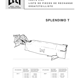 Lely Splendimo 240 280 T Parts Manual