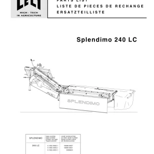 Lely Splendimo 240 Lc Parts Manual