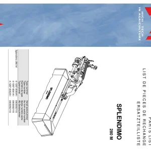 Lely Splendimo 280 M Parts Manual