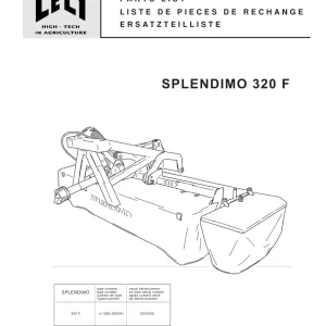 Lely Splendimo 320 F Parts Manual