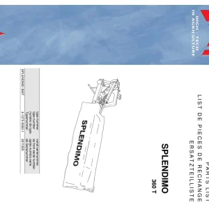 Lely Splendimo 360 T Parts Manual