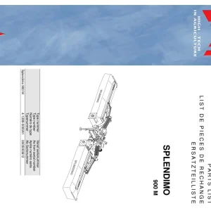 Lely Splendimo 900 M Parts Manual