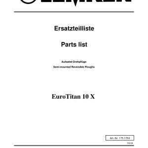 Lemken Eurotitan 10X Parts Manual