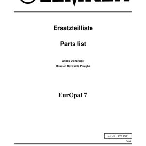 Lemken Europal 7 Parts Manual