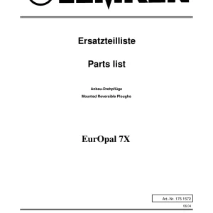Lemken Europal 7X Parts Manual
