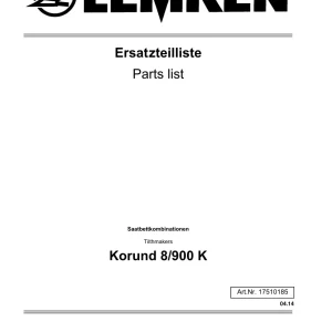 Lemken Korund 8 900K Parts Manual