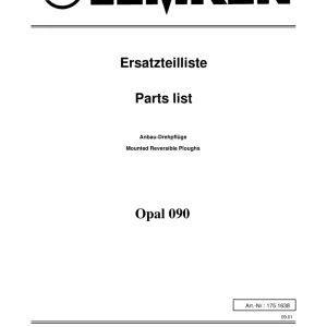 Lemken Opal 090 Parts Manual