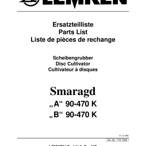 Lemken Smaragd Ab 90 470 K Parts Manual