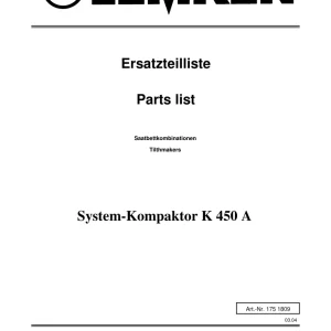 Lemken Kompaktor K450A Parts Manual