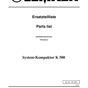Lemken Kompaktor K500 Parts Manual