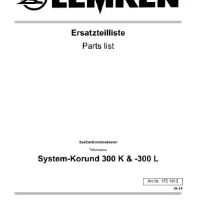 Lemken Korund 300K 300L Parts Manual