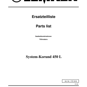 Lemken Korund 450 L Parts Manual