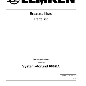 Lemken Korund 600Ka Parts Manual