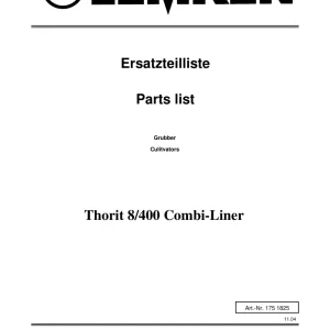 Lemken Thorit 8 400 Parts Manual