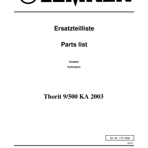 Lemken Thorit 9 500 Ka 2003 Parts Manual
