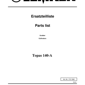 Lemken Topas 140A Parts Manual