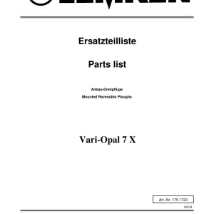 Lemken Opal 7X Parts Manual