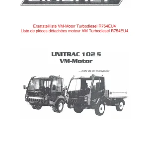 Lindner Unitrac 102 Vm Parts Manual