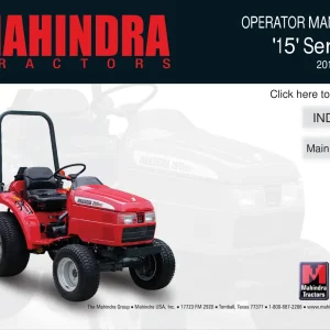Mahindra 15 4Wd 2015 Operators Manual