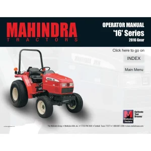 Mahindra 16 2816 4Wd Service Manual