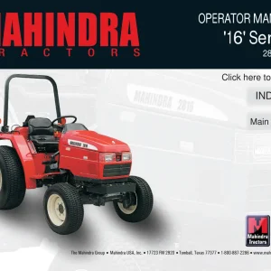 Mahindra 16 2816Hst Service Manual