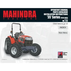 Mahindra 3535 4035 Ml120 Operator'S Operators Manual