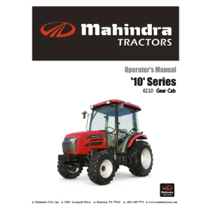 Mahindra 6110 10 Operator'S Operators Manual