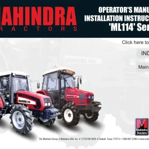 Mahindra Ml114 Operators Manual