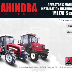 Mahindra Ml170 Operators Manual