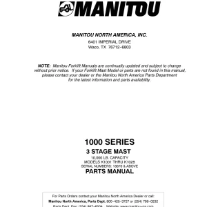 Manitou 1000 Parts Manual