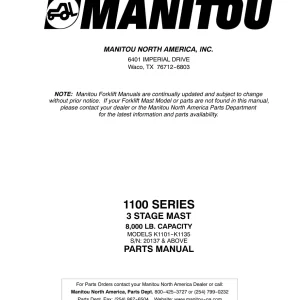 Manitou 1100 Parts Manual