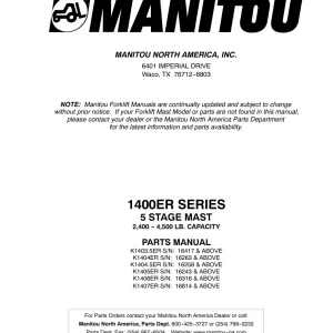 Manitou 1400Er Parts Manual