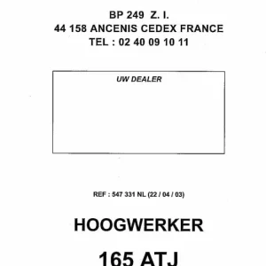 Manitou 165 Atj (Opm) Nl Operators Manual