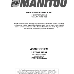 Manitou 4800 Parts Manual