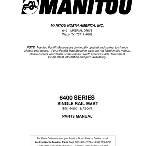 Manitou 6400 Parts Manual