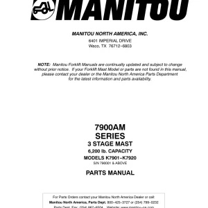 Manitou 7900Am Parts Manual