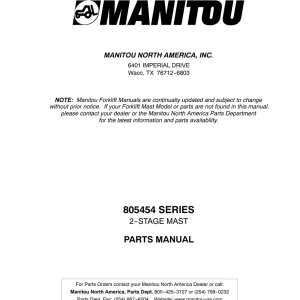 Manitou 805454 Parts Manual