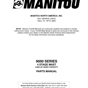 Manitou 9000 Parts Manual
