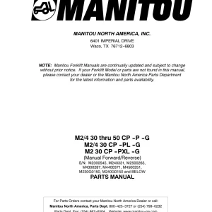 Manitou M230 430 Parts Manual