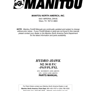 Manitou M230 Parts Manual