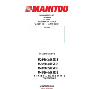 Manitou M26 30 2 4 M40 50 2 4 H St3B Operators Manual