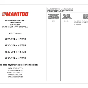 Manitou M26 30 40 50 2 4 H Parts Manual