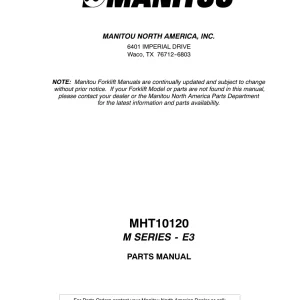 Manitou Mht10120 Parts Manual